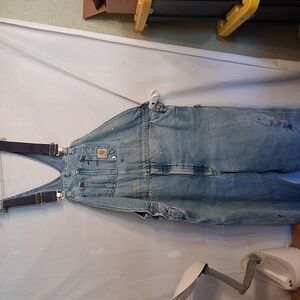 Carhartt Vintage Carpenter Blue Denim Overalls Size 48/34